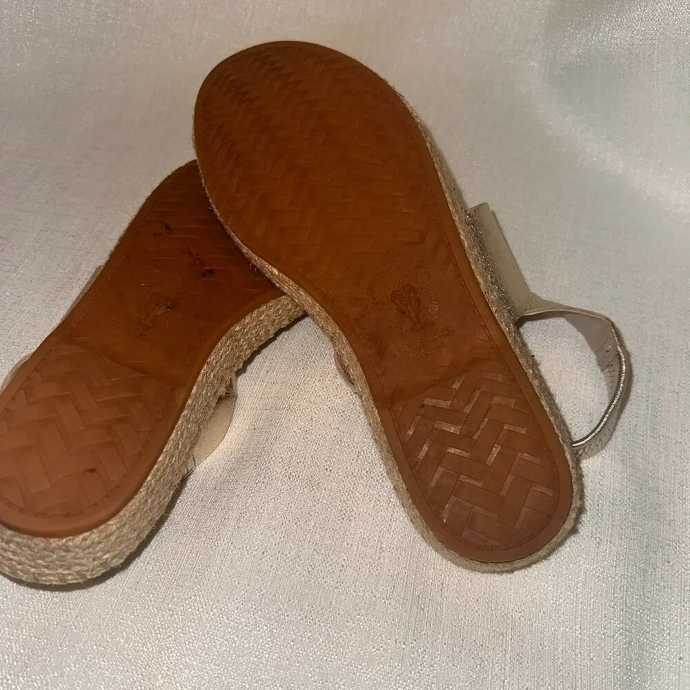 Cole Haan Metallic Gold Espadrille Sandals